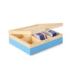 Boîte à Thé 6 Compartiments Bleu