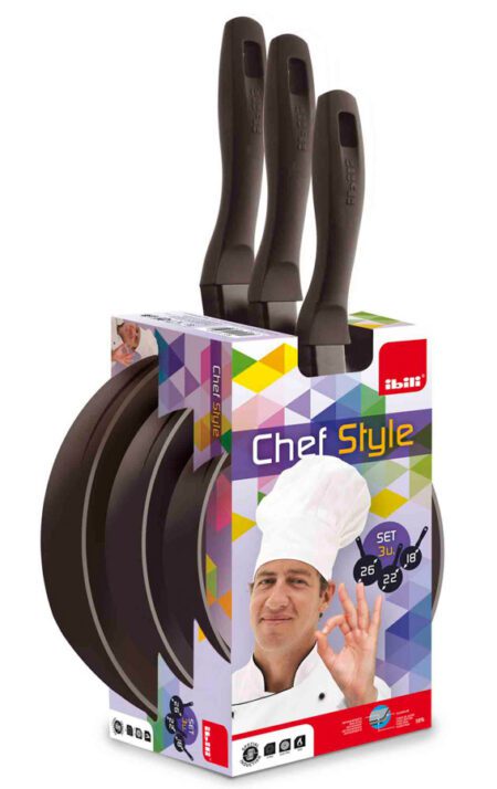 Lot 3 Poêles Chef Style 18+22+26