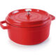 Faitout Rouge Aluminium Fondu 24 cm avec Couvercle Lacor